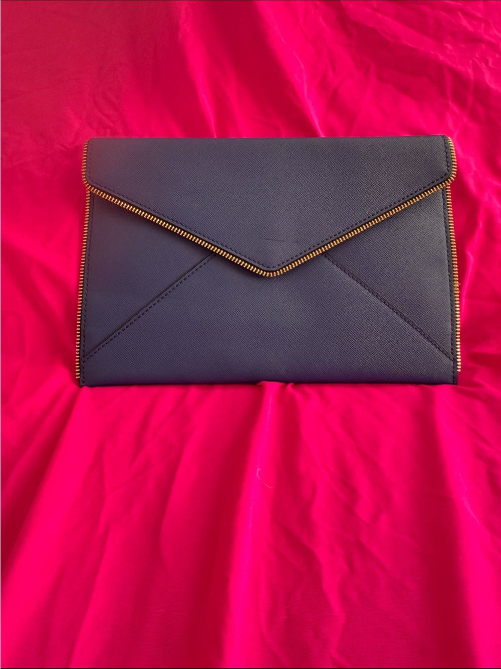 Rebecca Minkoff Black Envelope Clutch with Gold Trim